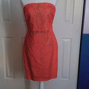 Orange cocktail dress